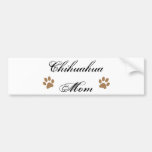 Chihuahua Mum Script w/ Pawprints Bumper Stickers