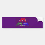 Child Birthday  Card with Three Horses Bumper Sticker