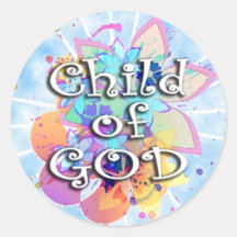 Child of God, Pastel Round Sticker