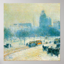 Childe Hassam-Winter in Union Square Print