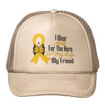 Childhood Cancer Ribbon My Hero My Friend Hat