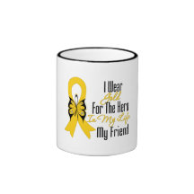Childhood Cancer Ribbon My Hero My Friend Coffee Mugs