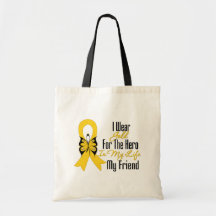 Childhood Cancer Ribbon My Hero My Friend Tote Bag