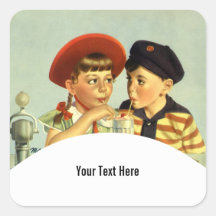 Childhood Sweethearts Square Sticker