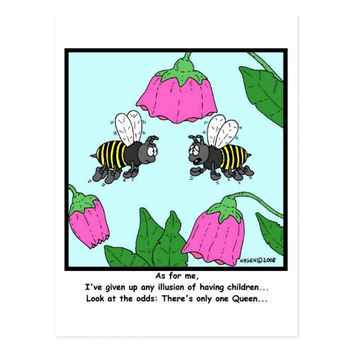 Childless: Bee cartoon Post Card