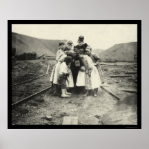 Children Inspecting a Kodak Camera 1902 Print