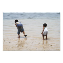 Children playing on the beach photography