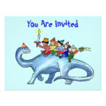 Children Riding Dinosaur BIRTHDAY PARTY INVITATION
