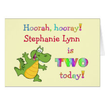 Childrens Cute 2nd Birthday Personalise It Cards