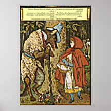 Children's Tale Little Red Riding Hood and Wolf Posters