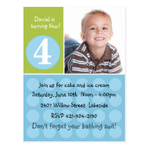 Childs Birthday Party Invitation Post Card