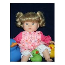 Childs Doll with Ducks Post Card