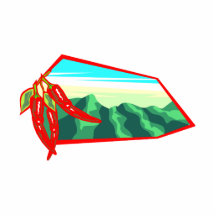 Chilis with moutain range behind photo cutout