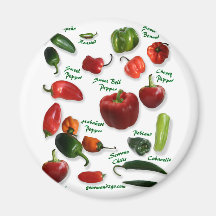 Chilli Varieties Refrigerator Magnets