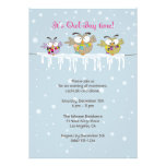 Chillin' Owls Holiday Party Invitation Card