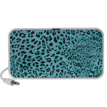 Chilly Willy. Shock Blue Leopard Print. Travelling Speaker