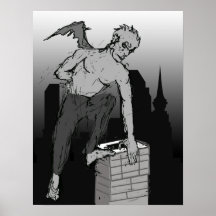 Chimney Gargoyle Poster