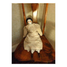 China Doll on Chair Personalised Invitations