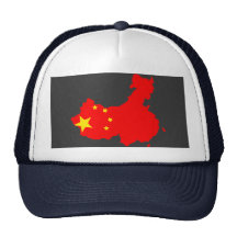 China flag map trucker hat