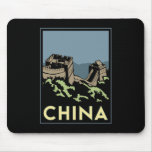 china great wall asia art deco retro travel mousepad