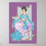 China Rose & Pearls Poster