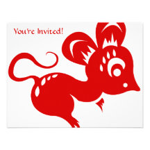 Chinese Astrology Rat Illustration Custom Announcements