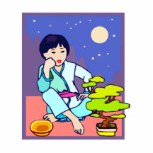 Chinese Boy Pondering Bonsai Cut Outs