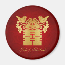 Chinese Double Happiness "Love Birds" Magnets