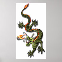 Chinese Dragon and Pearl Posters