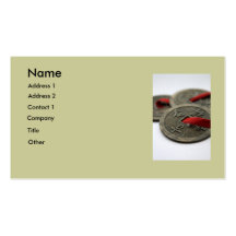 Chinese Good Luck Coins Business Card Template