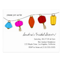 Chinese Lantern Invitations Postcards