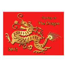 Chinese New Year 2012 Year of the Dragon Custom Announcements