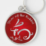 Chinese New year - Silver Year of the Rabbit Keychain