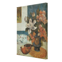 Chinese Peonies and Mandolin by Paul Gauguin Gallery Wrap Canvas
