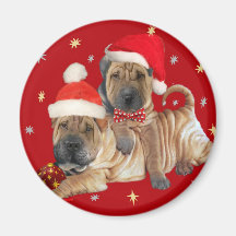 Chinese Shar-pei A Merry Christmas gifts Fridge Magnet