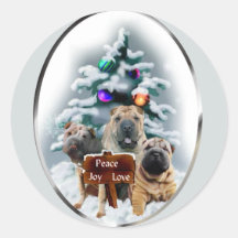 Chinese Shar-Pei Christmas Gifts Sticker
