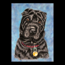 Chinese Shar-Pei Dog Art - Tia posters