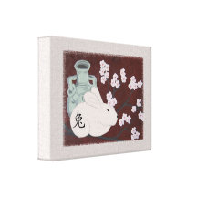 Chinese Year of the Rabbit Wrapped Canvas Print