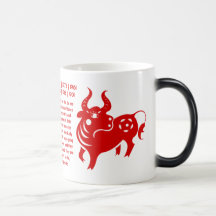 CHINESE ZODIAC OX PAPERCUT ILLUSTRATION MUG