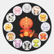 Chinese Zodiac Year of the Dragon 2012 Stickers