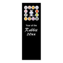 Chinese Zodiac Year of the Rabbit Bookmark Business Card Templates