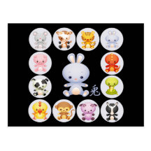 Chinese Zodiac Year of the Rabbit Postcard