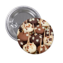 Chocolate and White Cake Balls Pinback Button