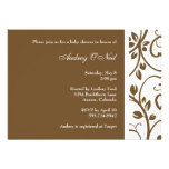 Chocolate Brown Floral Vine Baby Shower Invitation