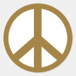 Chocolate Brown Peace Symbol Sticker