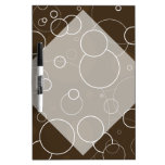 Chocolate Brown & White Rings Dry Erase Board