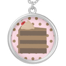 Chocolate Cake with Polka Dots Necklace