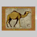 Chocolate Camel Monogram Notecard cards