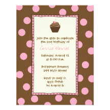 Chocolate Cherry Cupcake Invitations