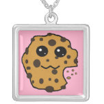 Chocolate chip cookie pink custom necklace